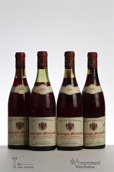 CHASSAGNE MONTRACHET CLOS DE LA BOUDRIOTTE 1976 - Bachelet Ramonet - 4 Bottles