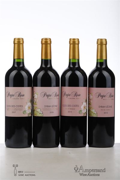 SYRAH LEONE 1*2008 + 1*2010 + CLOS DES CISTES 1*2007 + 1*2010  - Peyre Rose - 4 Bottles