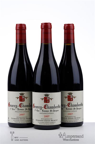 GEVREY CHAMBERTIN LAVAUX ST JACQUES 2007 - Denis Mortet - 3 Bottles