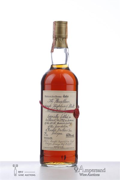 MACALLAN 1957 - Bottled in 1982 - Macallan - Red Ribbon Rinaldi Import - 1 Bottle
