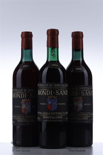 BRUNELLO DI MONTALCINO IL GREPPO 1964 - Biondi Santi - 3 Bottles