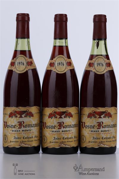VOSNE ROMANEE LES BEAUX MONTS 1976 - Cathiard Molinier - 3 Bottles