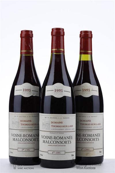 VOSNE ROMANEE LES MALCONSORTS 1995 - Thomas Moillard - 3 Bottles
