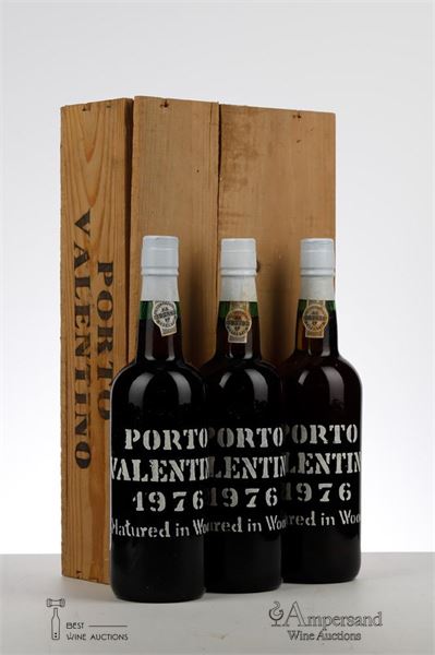 VALENTINO PORTO MATURED IN WOOD 1976 - The Douro Wine Shippers and Growers Association - Bottled in 1986 - 3 Bottles - Owc 3
