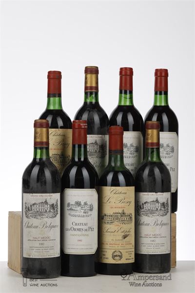 MIXED LOT BORDEAUX 8 BOTTLES NV - 2* 1982 Le Boscq / 3* 1982 Les Ormes de Pez / 3* 1982 Belgrave - 1 Bottle