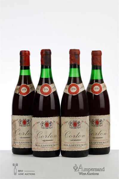 CORTON LES RENARDES 1974 - Lafite - 4 Bottles