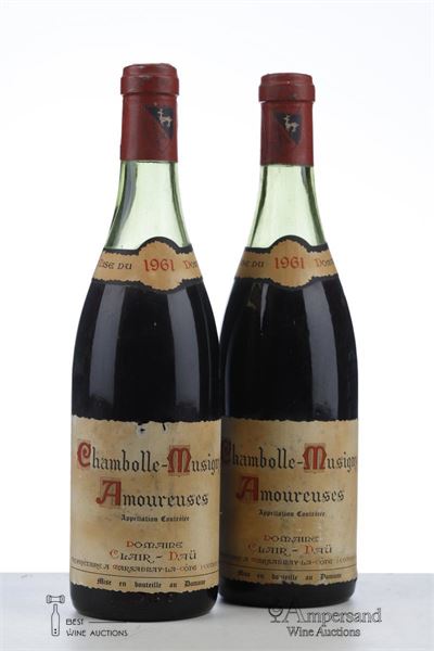 CHAMBOLLE MUSIGNY LES AMOUREUSES 1961 - Clair Dau - 2 Bottles