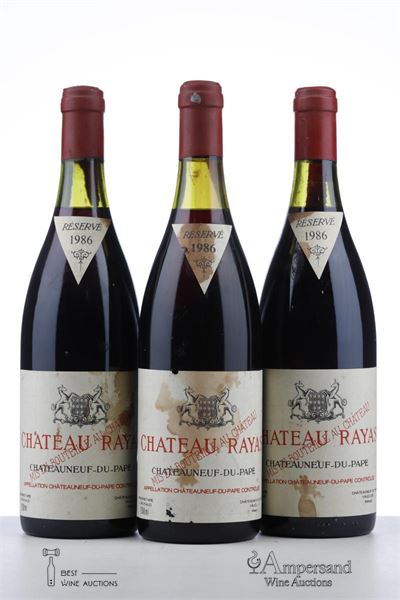 CHATEAUNEUF DU PAPE RAYAS 1986 - Reynaud - 3 Bottles