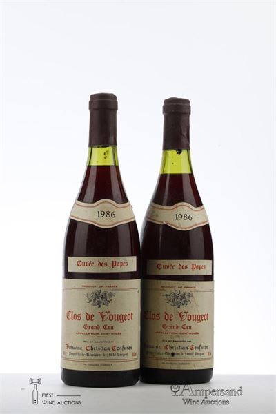 CLOS VOUGEOT CUVEE DES PAPES 1986 - Christian Confuron - 2 Bottles