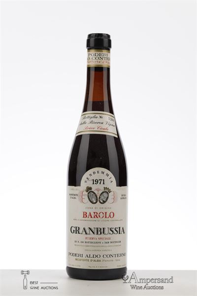 BAROLO RISERVA SPECIALE GRANBUSSIA BRICCO CICALA BUSSIA SOPRANA 1971 - Aldo Conterno  - 1 Bottle
