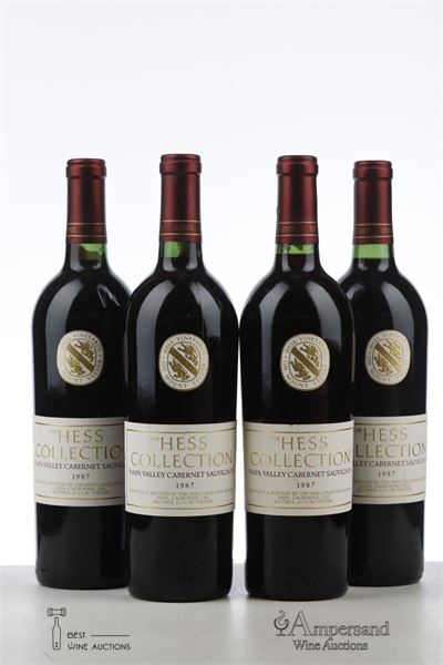 HESS VINEYARDS ESTATE CABERNET SAUVIGNON 1987 - The Hess Collection Winery - 4 Bottles