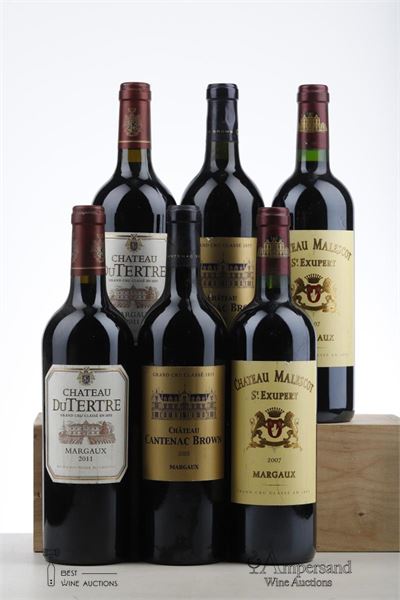 MALESCOT ST EXUPERY 2*2007 + DU TERTRE 2*2011 + CANTENAC BROWN 2*2005   - Mc - 6 Bottles