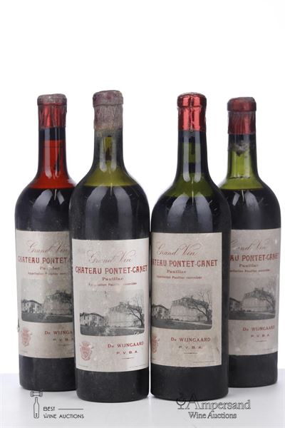 PONTET CANET 1950 - Mb - De Wijngaard Pvda - 4 Bottles