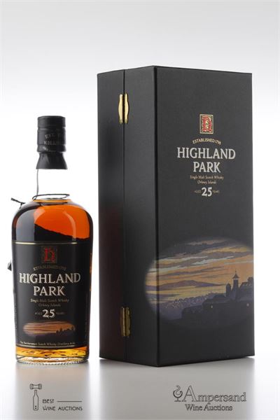 HIGHLAND PARK 25 Y - Black Label - Bottled in Early 2000 - 1 Bottle - Oc 1