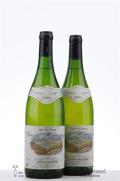 CROZES HERMITAGE BLANC LES ARBALETES 1994 - Lyliane Saugere - 2 Bottles