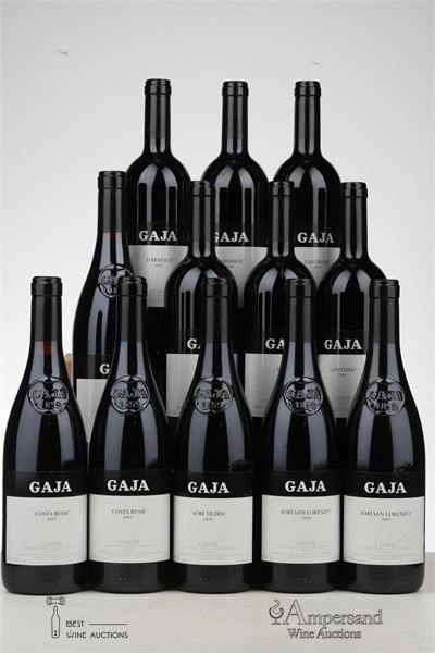 GAJA ASSORMENT BOX 12 BOTTLES 2005 - Gaja - 1 Owc 12