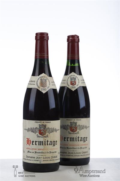 HERMITAGE ROUGE 1990 - Jean Louis Chave - 2 Bottles