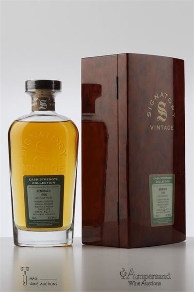 BENRIACH 42 Y 1966 - Signatory Vintage - 43,9% - Bottled 2008 - Matured in Hogshead - Cask N°1019 - Bottle N°62 of 175 - 1 Bottle - Owc 1