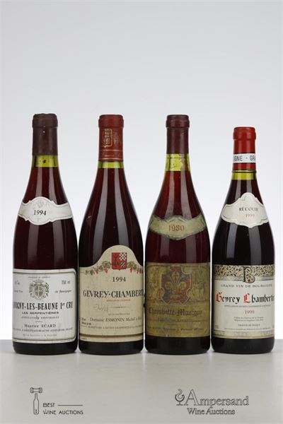 RED BURGUNDY 3* GEVREY CHAMBERTIN + 1*CHAMBOLLE MUSIGNY MIXED - Ecard/Delhaize/Esmonin/Roudeix - 4 Bottles