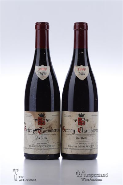 GEVREY CHAMBERTIN AU VELLE 1999 - Denis Mortet - 2 Bottles