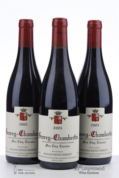 GEVREY CHAMBERTIN MES CINQ TERROIRS 2005 - Denis Mortet - 3 Bottles