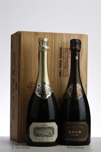 DUOBOX KRUG VINTAGE + CLOS DU MESNIL 1981 - Krug - bottle nr 11365 - 2 Bottles - Owc 2