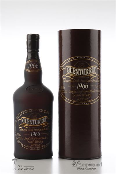 1966 GLENTURRET NATURAL CASK STRENGTH - Bottled in 1993 - 80°proof - 1 Bottle - Tube