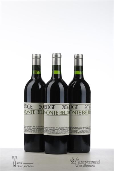 RIDGE MONTE BELLO 2016 - Ridge Vineyard - 3 Bottles