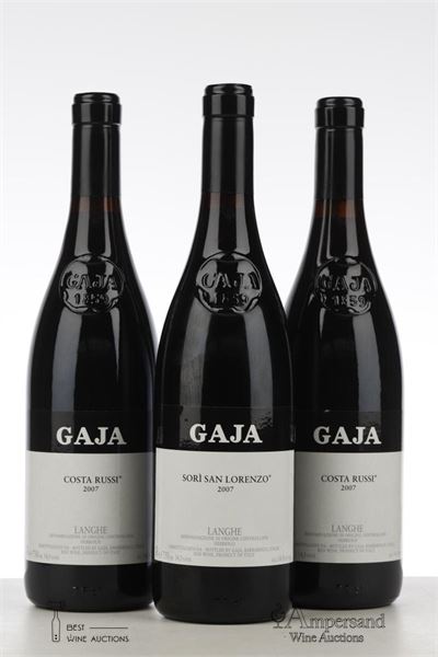 2*COSTA RUSSI 2007 / 1*SORI SAN LORENZO 2007 - Gaja - 3 Bottles