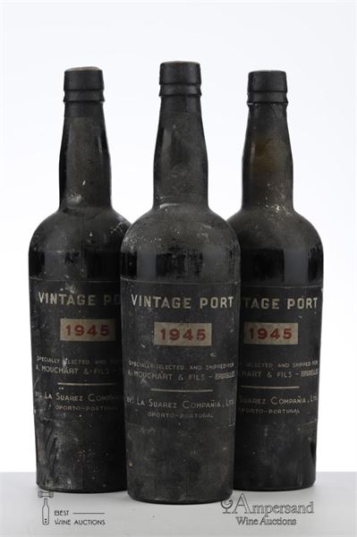 VINTAGE PORT SUAREZ 1945 - A. Mouchart & Fils - 3 Bottles