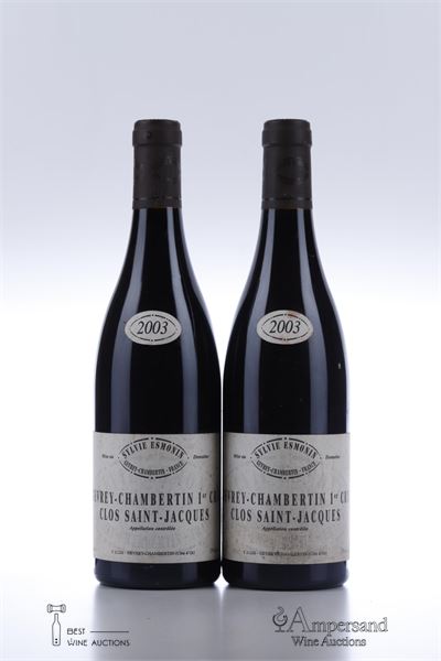 GEVREY CHAMBERTIN CLOS ST JACQUES 2003 - Sylvie Esmonin - 2 Bottles