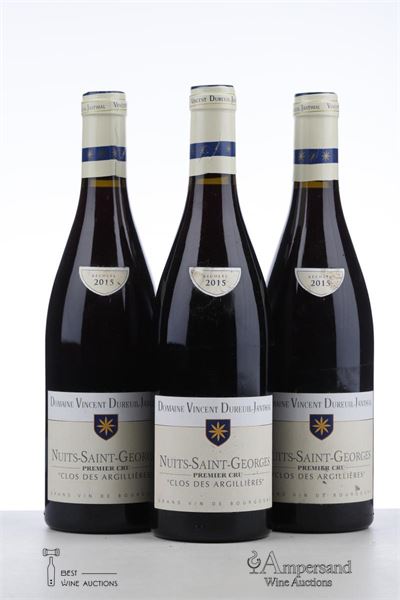 NUITS ST GEORGES CLOS DES ARGILLIERES 2015 - Dureuil Janthial - 3 Bottles