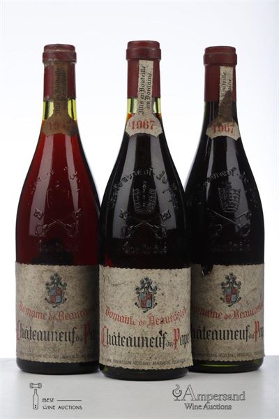 CHATEAUNEUF DU PAPE BEAUCASTEL 1967 - Beaucastel - 3 Bottles