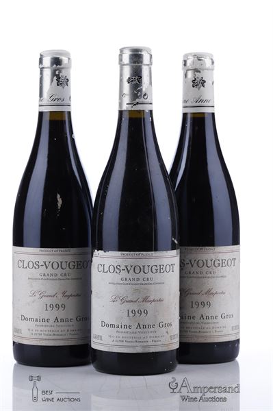 CLOS VOUGEOT LE GRAND MAUPERTUI 1999 - Anne Gros - 3 Bottles