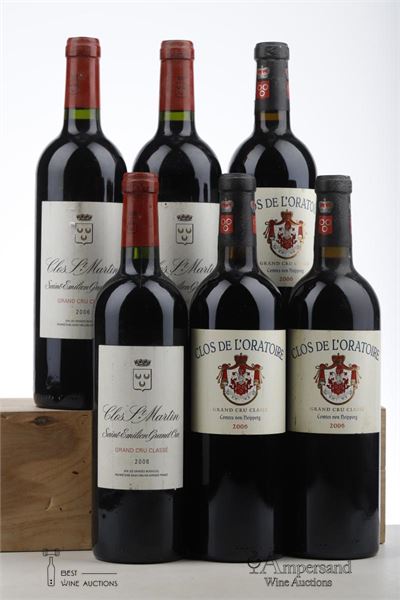 CLOS DE L'ORATOIRE 3*2006 + CLOS ST MARTIN 3*2006   - Mc - 6 Bottles