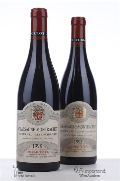 CHASSAGNE MONTRACHET ROUGE LES MACHERELLES 1998 - Jean Pillot - 2 Bottles
