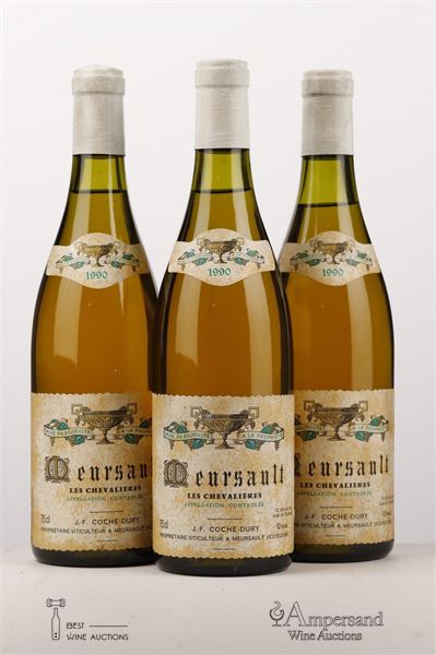 MEURSAULT CHEVALIERES 1990 - Coche Dury - 3 Bottles