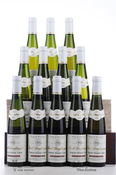 TOKAY PINOT GRIS CUVEE DES PRELATS 2002 - Paul Ginglinger - 11 Half Bottles