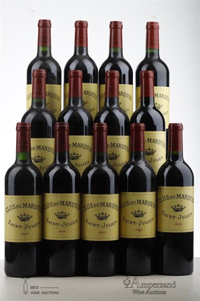 CLOS DU MARQUIS 3*2005 + 2*2006 + 2*2007 + 4*2008 + 2*2010   - Mc - 13 Bottles