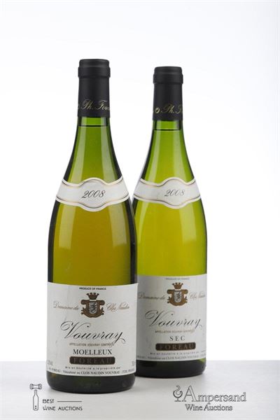 VOUVRAY DOMAINE DU CLOS NAUDIN SEC 1* + MOELLEUX 1* 2008 - Philippe Foreau - 2 Bottles