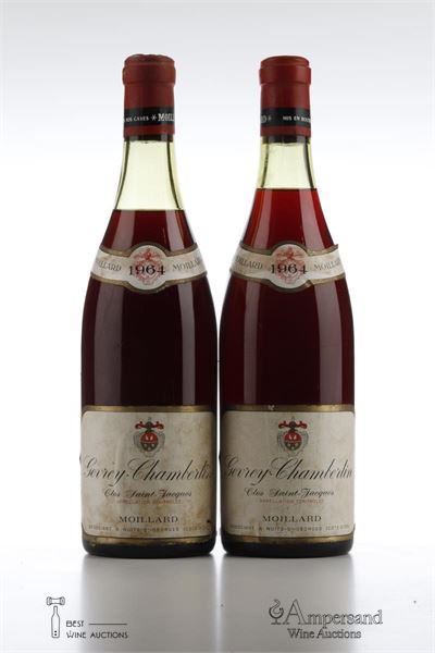 GEVREY CHAMBERTIN CLOS ST JACQUES Moillard 1964 - 2 Bottles