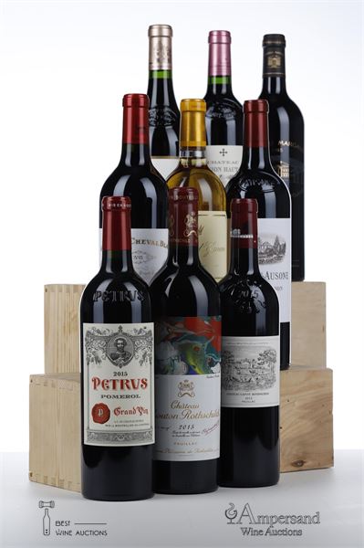 COLLECTION DUCLOT 9 B 2015 - Petrus, Lafite Rothschild, Margaux, Haut Brion, Ausone, Mouton Rothschild, Cheval Blanc, Mission Haut Brion, Yquem - 1 Bottle - Owc 9
