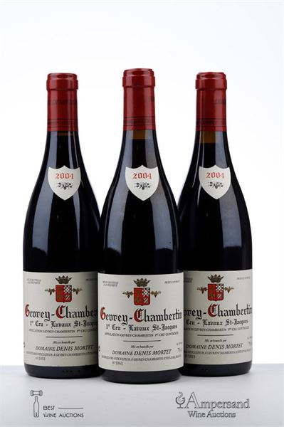 GEVREY CHAMBERTIN LAVAUX ST JACQUES 2004 - Denis Mortet - 3 Bottles