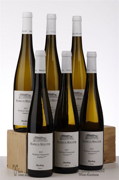 RIESLING WEHLENER SONNENUHR AUSLESE *** WHITE CAPSULE 2015 - Markus Molitor - 6 Bottles