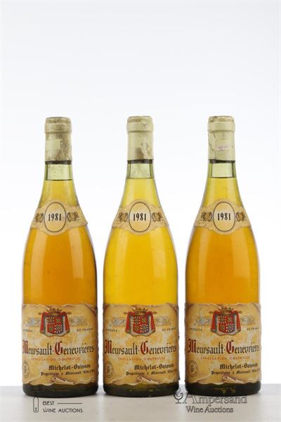 MEURSAULT GENEVRIERES 1981 - Michelot Buisson - 3 Bottles