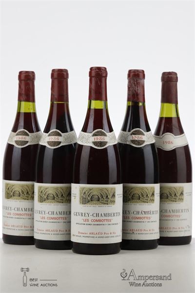 GEVREY CHAMBERTIN LES COMBOTTES 1986 - Arlaud - 5 Bottles