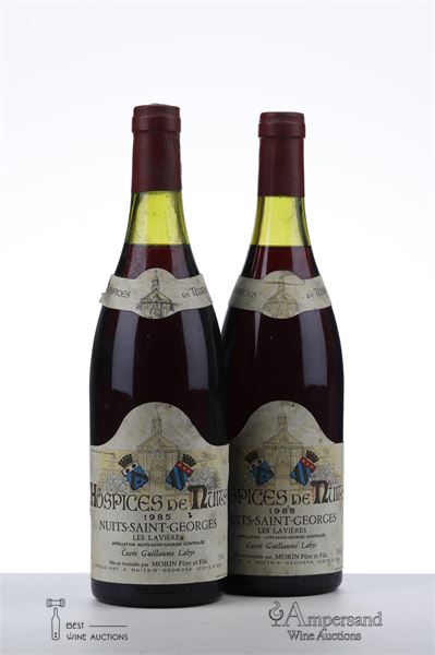 HOSPICES DE NUITS NUITS ST GEORGES LES LAVIERES CUVEE GUILLAUME LABYE 1985 - Morin - 2 Bottles