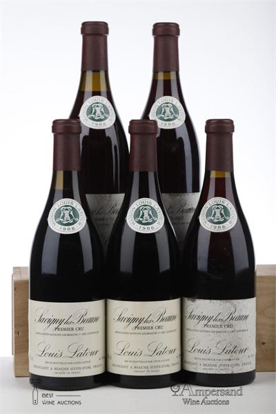 SAVIGNY LES BEAUNE 1ER CRU 1986 - Louis Latour - 5 Bottles