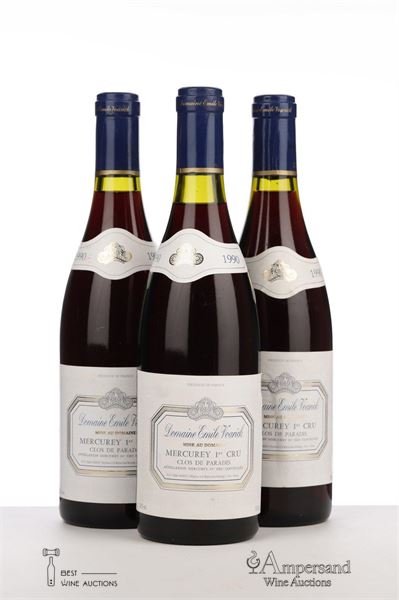 MERCUREY CLOS DE PARADIS 1990 - Emile Voarick - 3 Bottles
