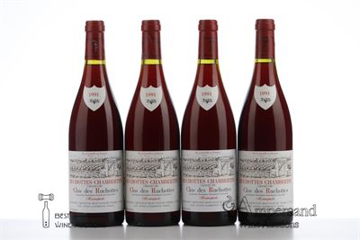 RUCHOTTES CHAMBERTIN CLOS DES RUCHOTTES 1991 - Armand Rousseau - 4 Bottles